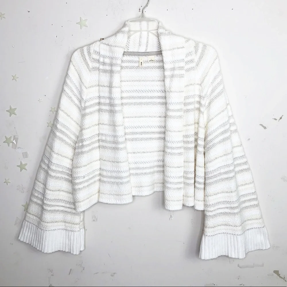 Anthropologie small Moth Mahalia beige knit kimono cardigan sweater